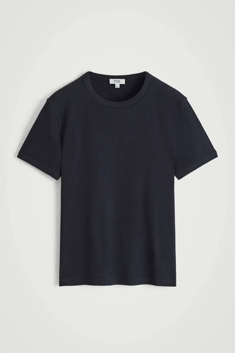 Slim Ribbed Cotton T-Shirt