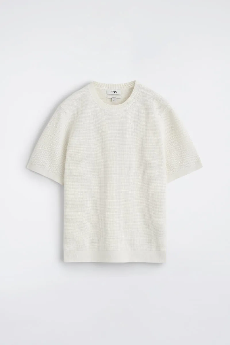 Waffle-Knit Cotton T-Shirt