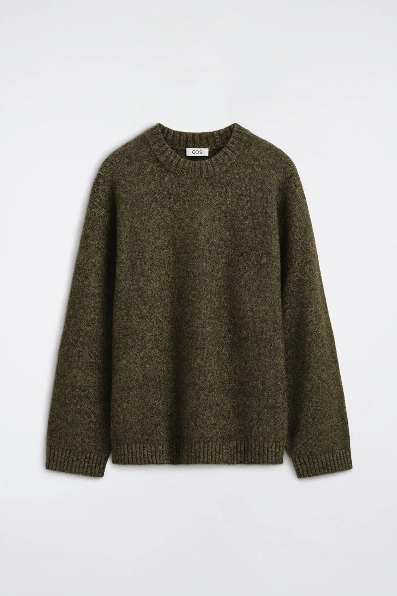 Oversized Alpaca-Blend Crew-Neck Sweater