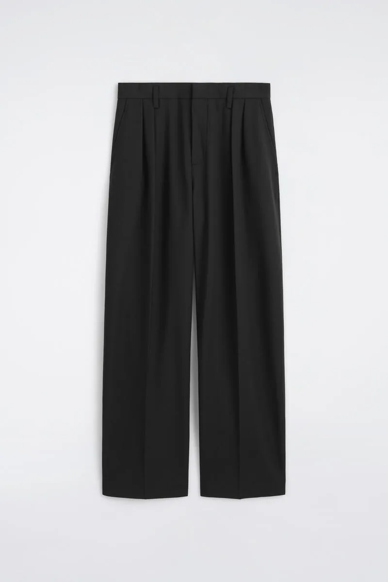 Wool-Blend Relaxed-Fit Wide-Leg Pants