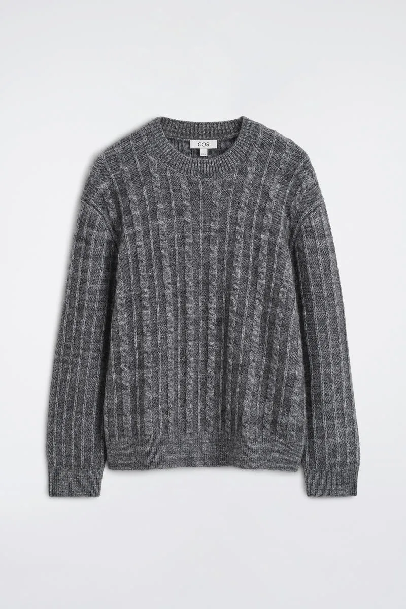 Cable-Knit Merino-Mohair Sweater by COS