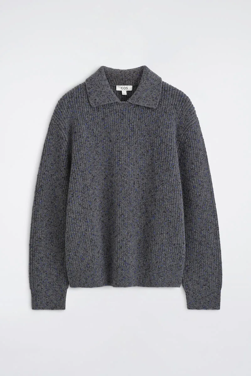 Donegal-Effect Wool-Cotton Polo Sweater by COS