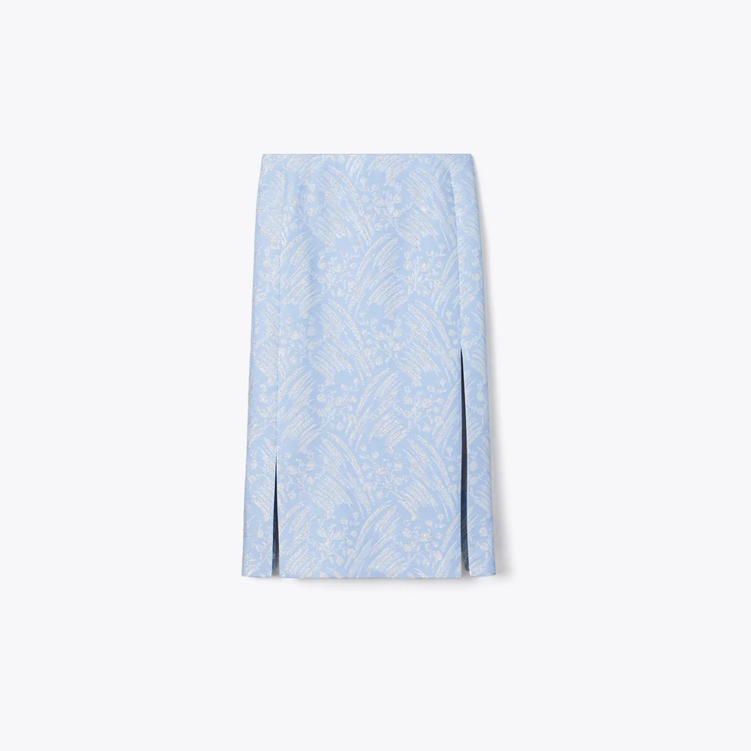 Silk Jacquard Skirt by Tory Burch