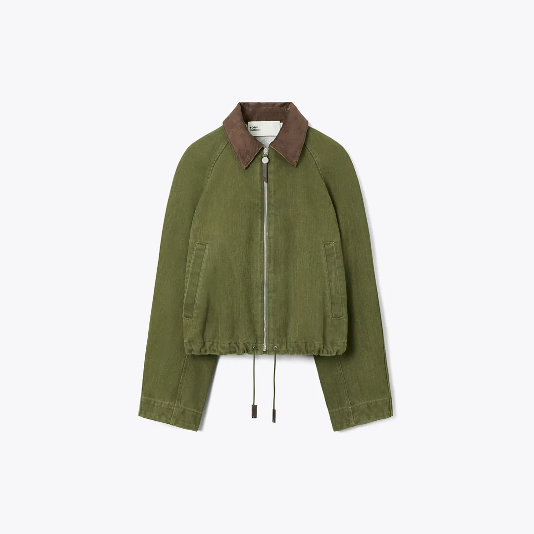 Denim Bomber Jacket by Tory Burch