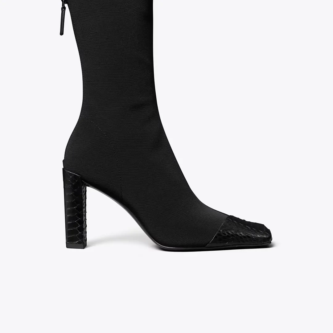 Asymmetric Cap-Toe Boot by Tory Burch