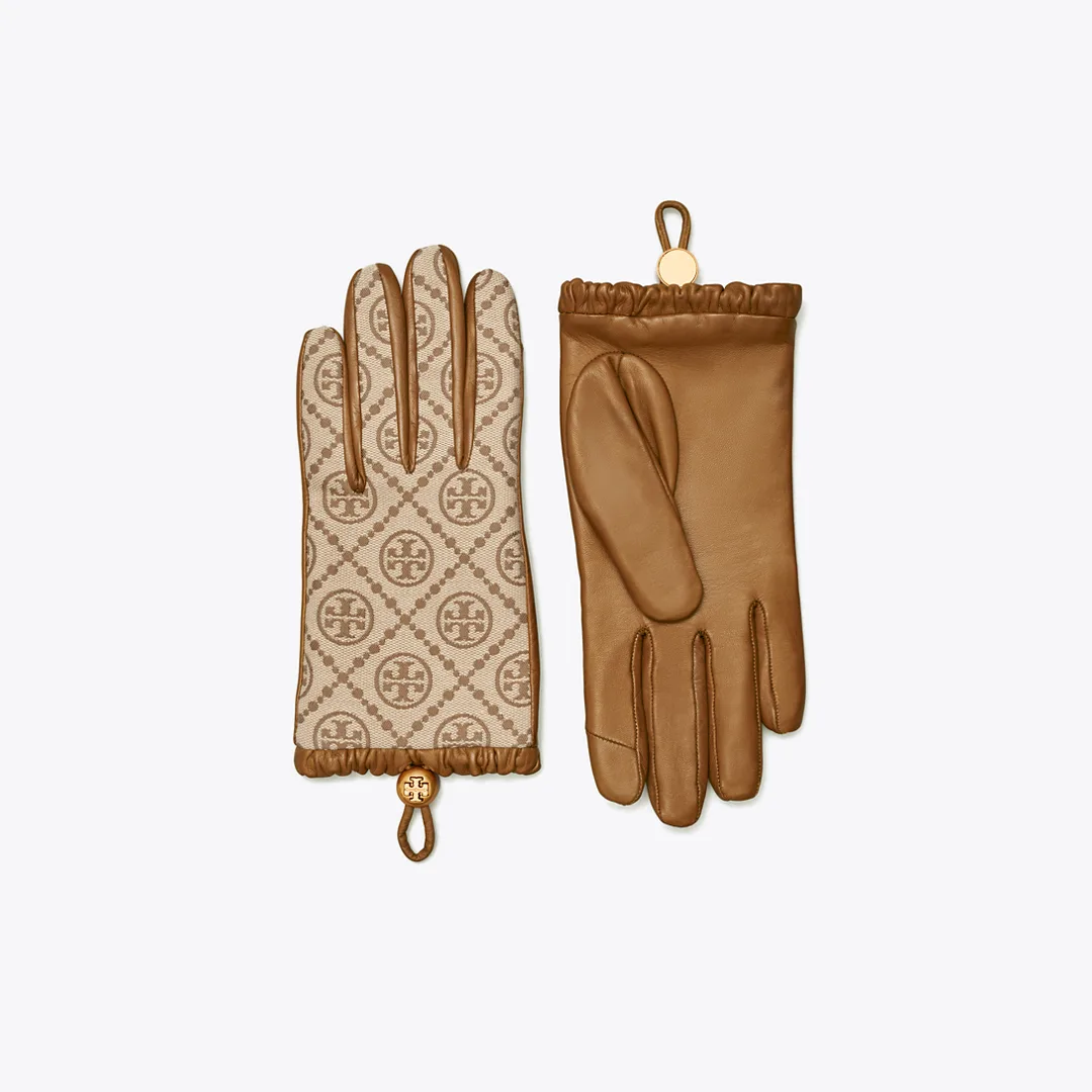 T Monogram Gloves by Tory Burch