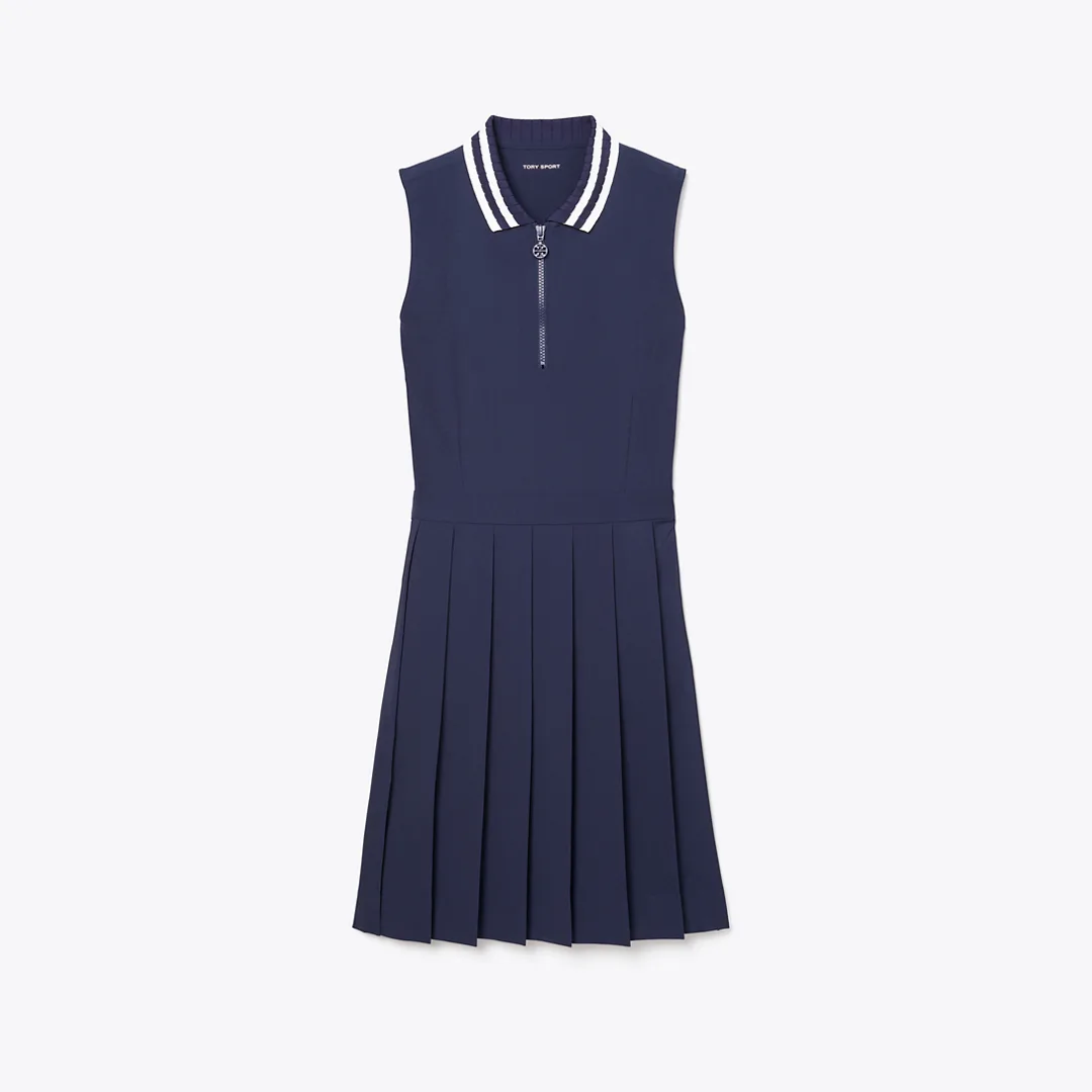 Performance Pleated Collar Golf Dress by Tory Burch