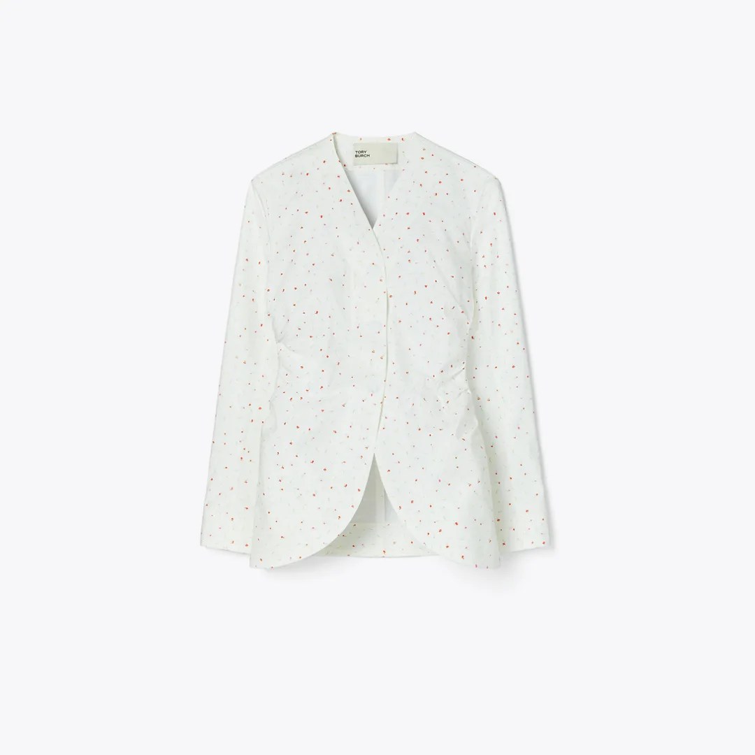 Printed Poplin Jacket by Tory Burch