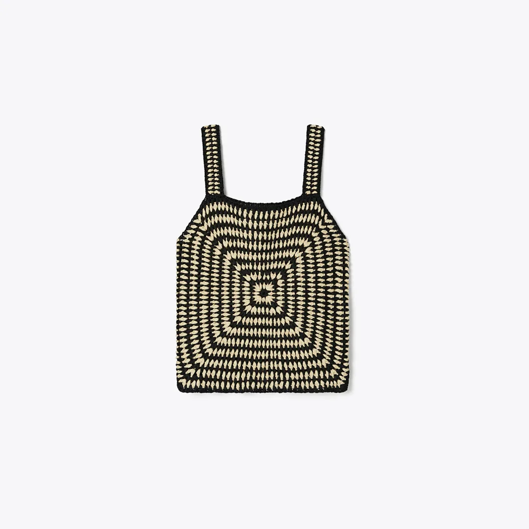 Cotton Crochet Tank Top by Tory Burch