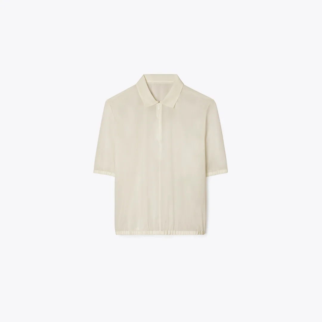 Poplin Zip Polo by Tory Burch