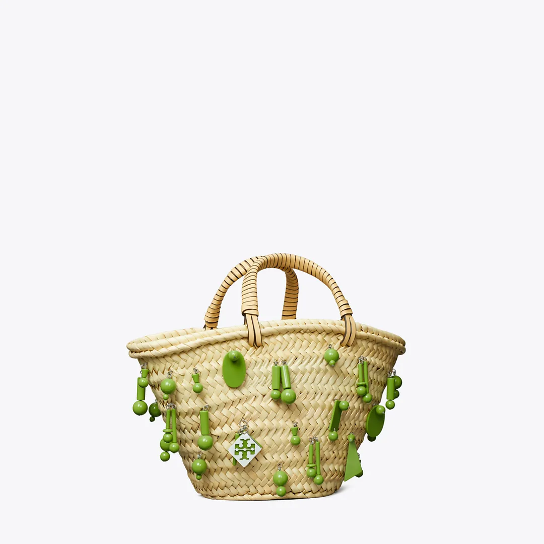 Small Raffia Embroidered Tote by Tory Burch