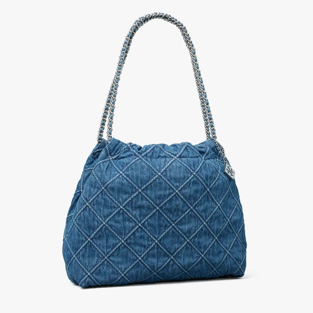 Fleming Soft Denim Hobo Bag by Tory Burch