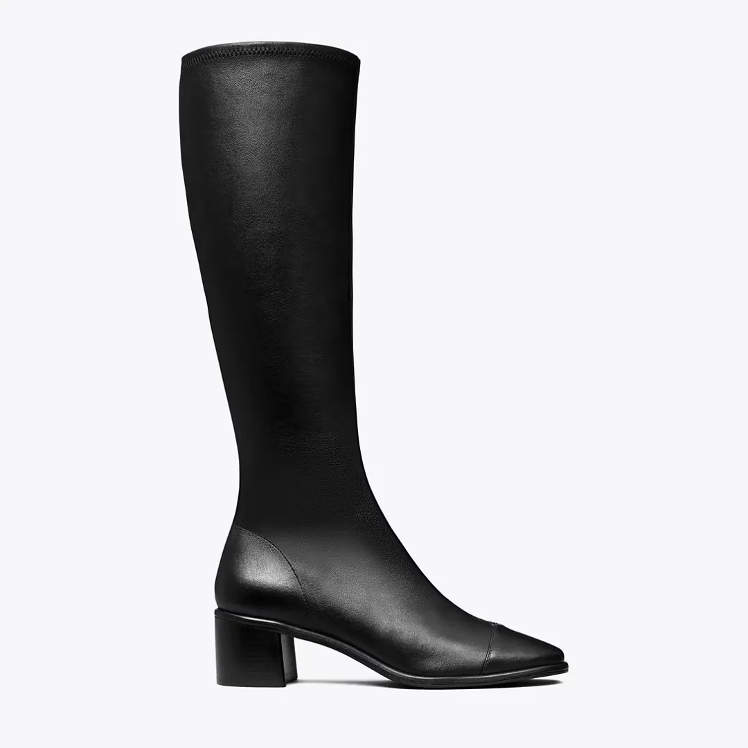 Cap-Toe Knee-High Boot