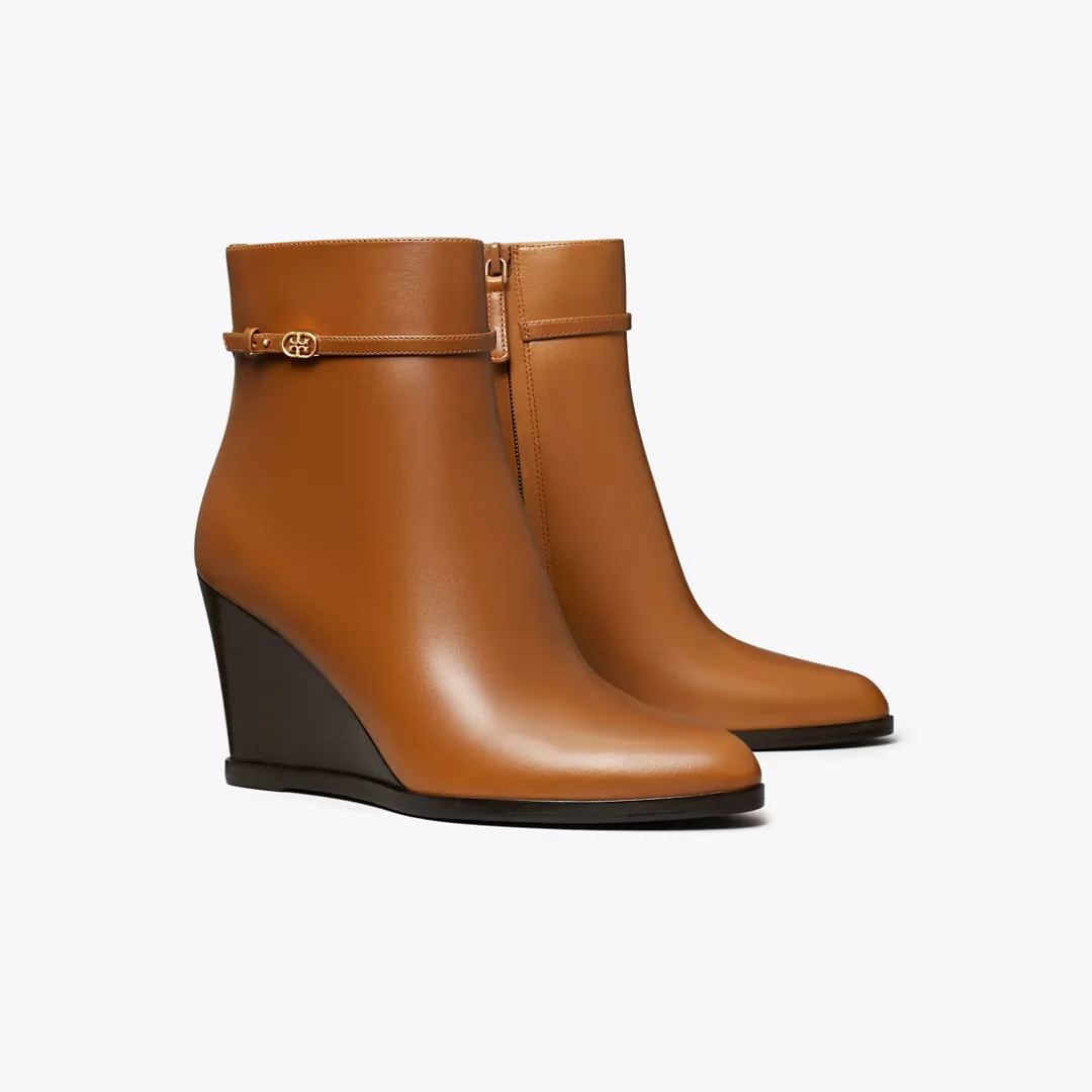 Double T Buckle Wedge Boot by Tory Burch