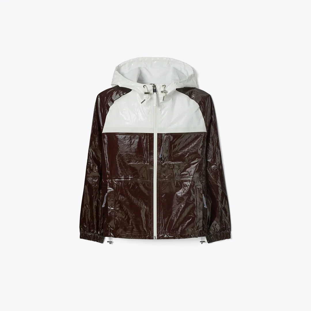 Patent Coated Cotton Anorak by Tory Burch