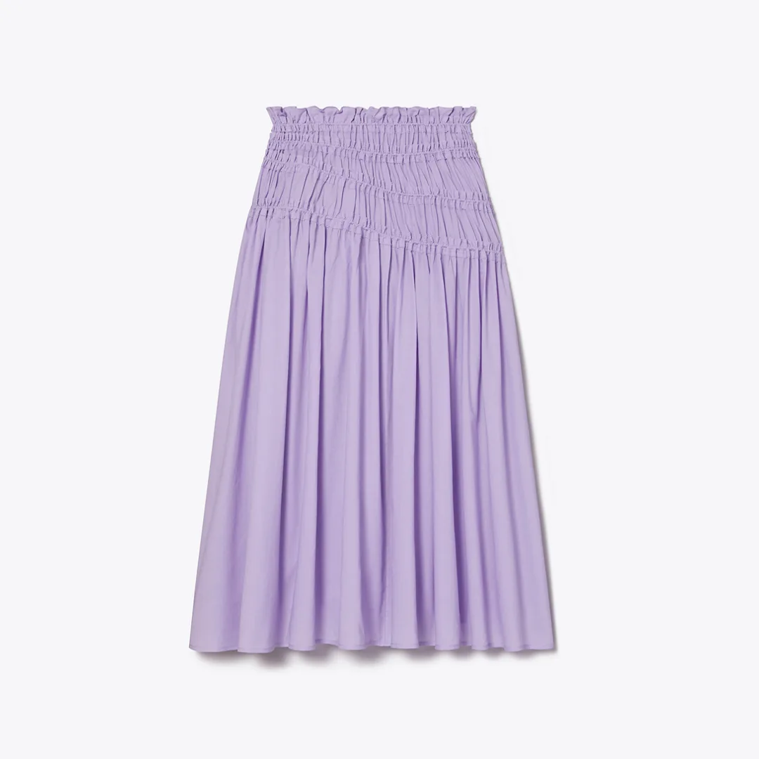 Smocked Cotton Skirt by Tory Burch