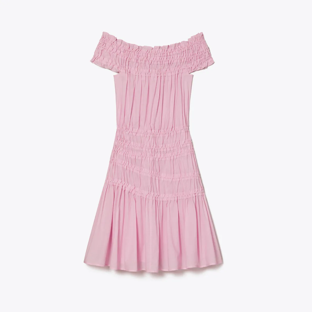 Smocked Cotton Dress by Tory Burch