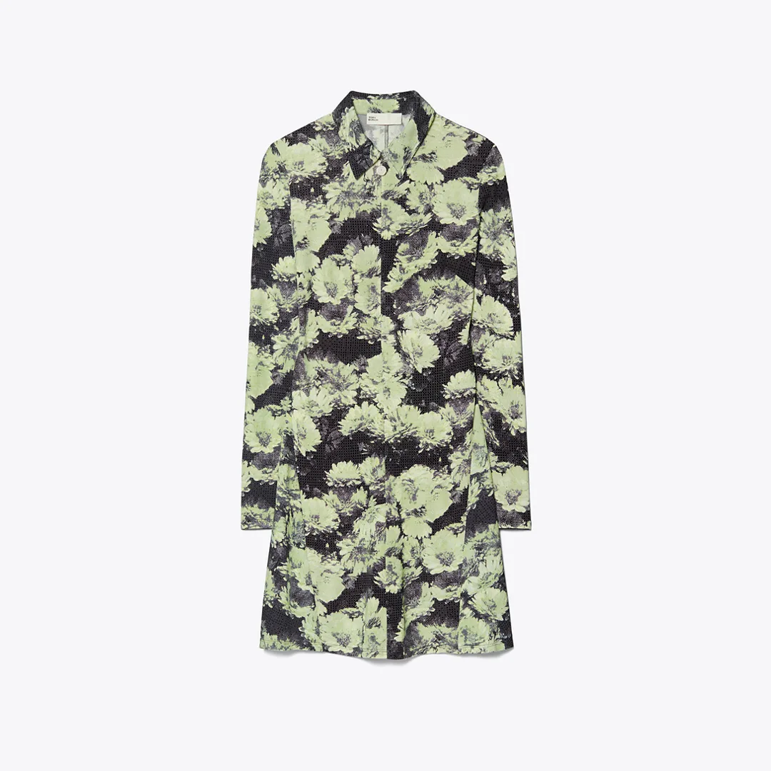 Printed Jersey Polo Dress