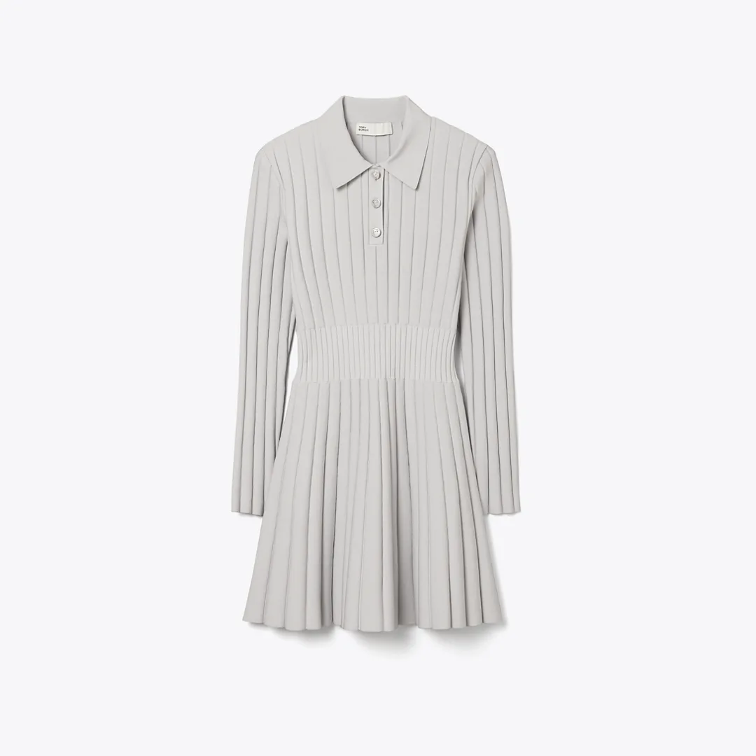 Viscose Knit Polo Dress by Tory Burch