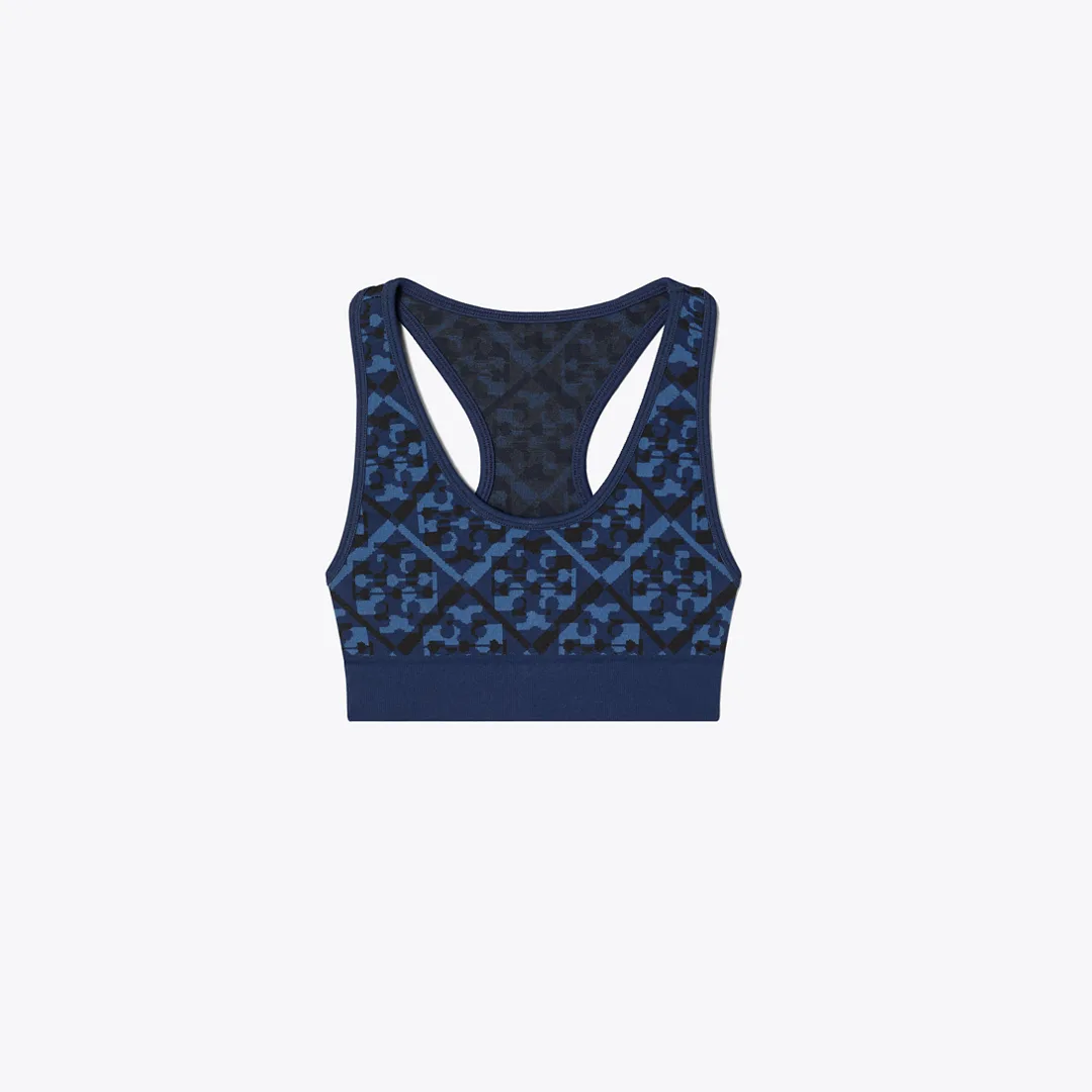 Prismatic T Monogram Jacquard Seamless Bra by Tory Burch