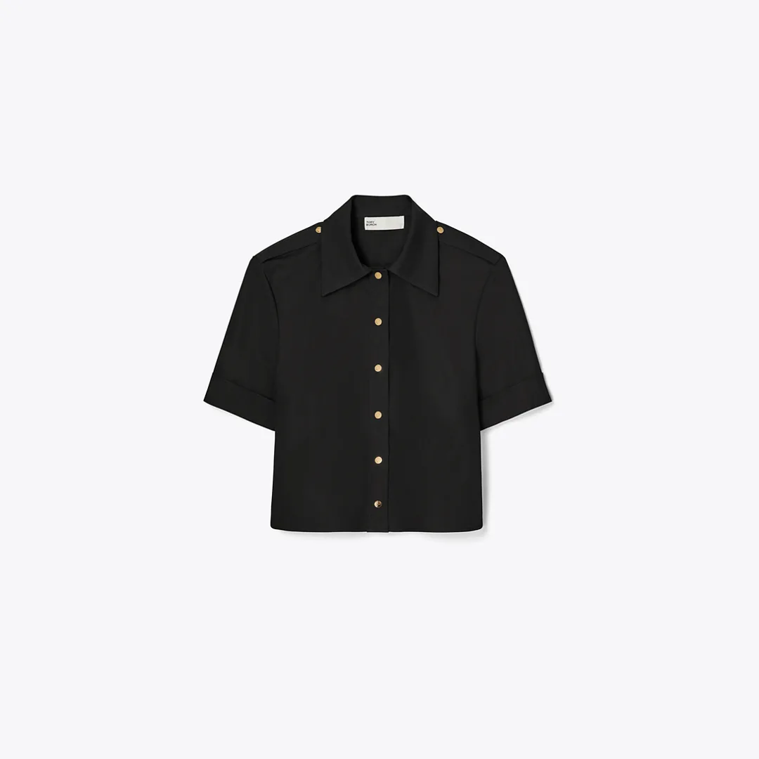 Poplin Camp Shirt by Tory Burch