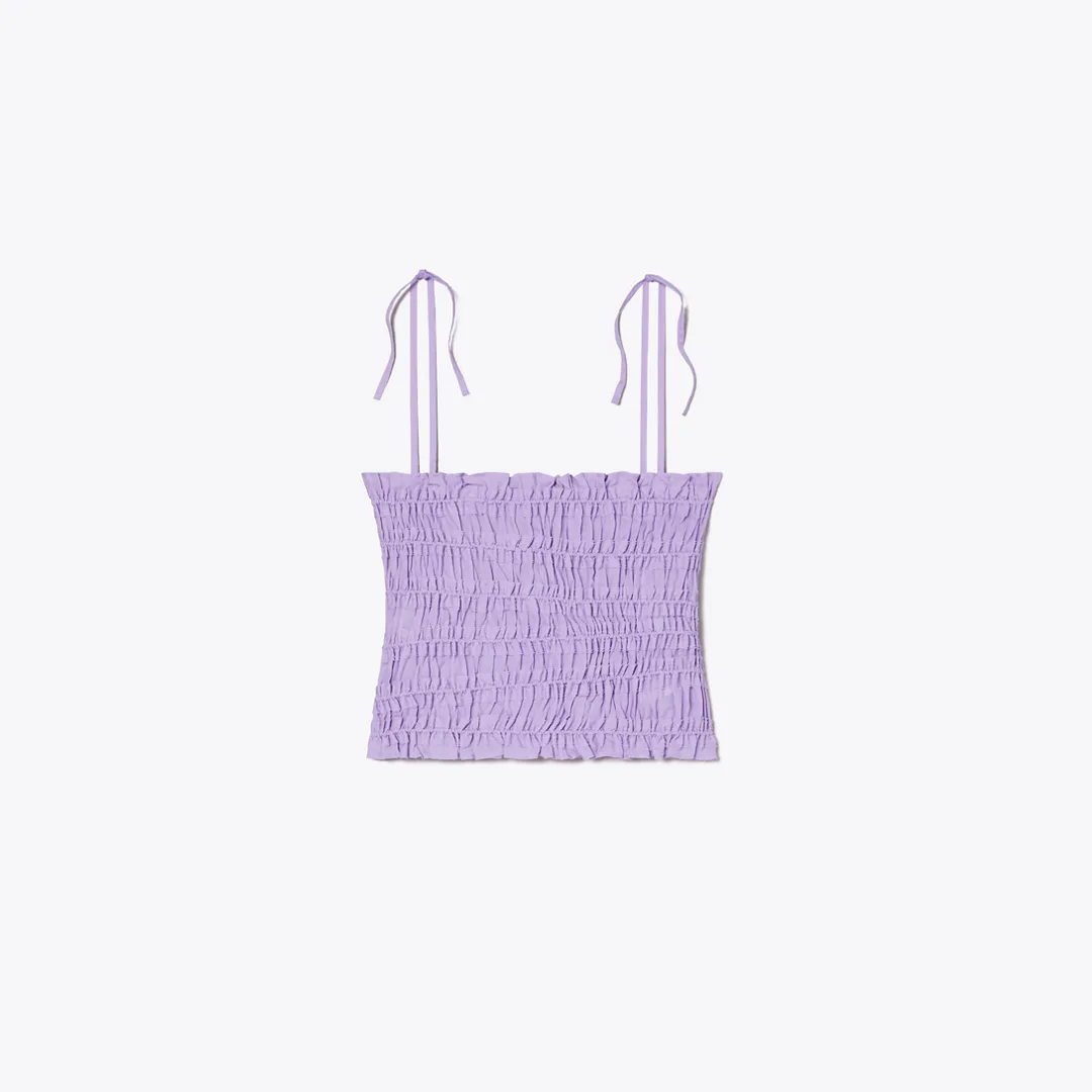 Smocked Cotton Top by Tory Burch