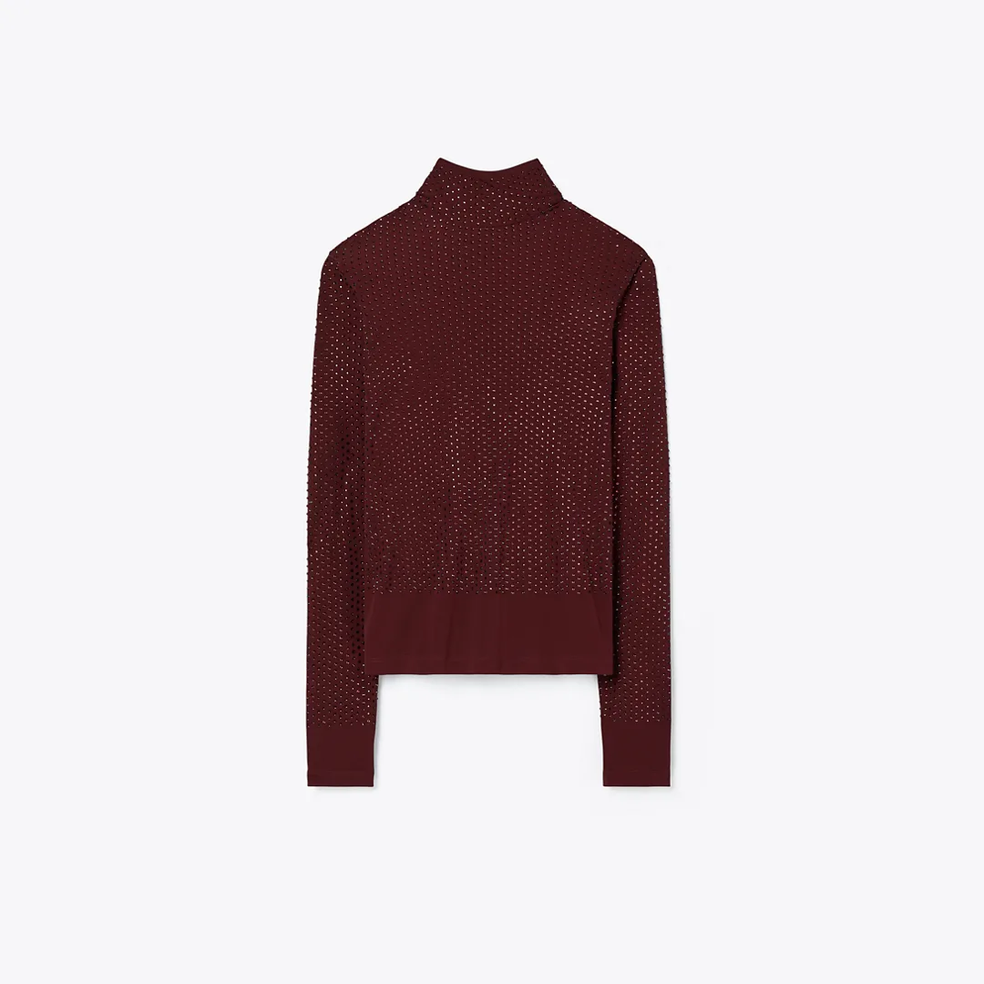 Embellished Viscose Jersey Turtleneck by Tory Burch