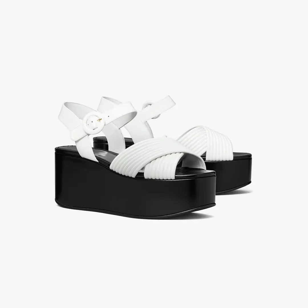 Bombe Cross-Strap Platform Sandal by Tory Burch