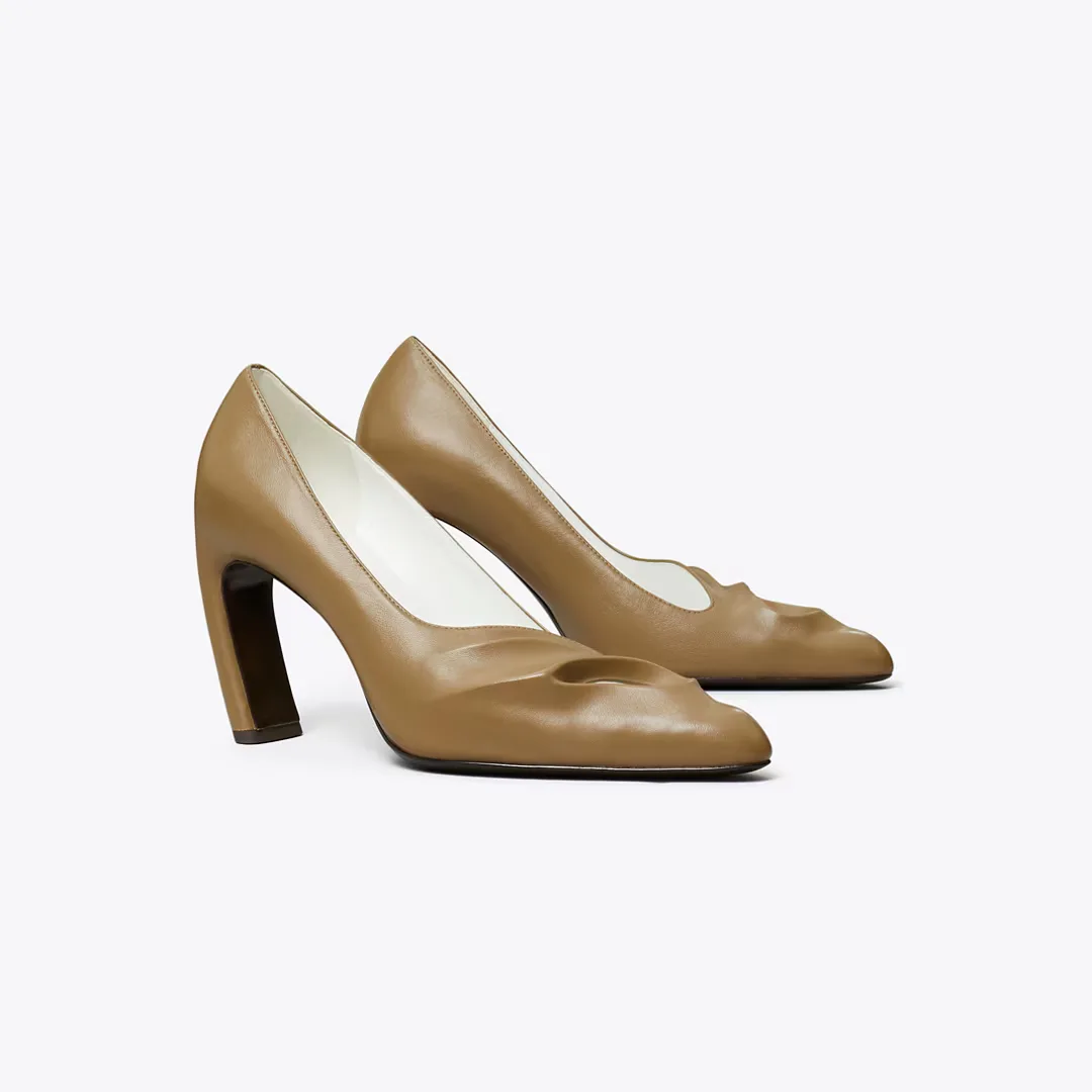 Sculpted Peep-Toe Pump by Tory Burch