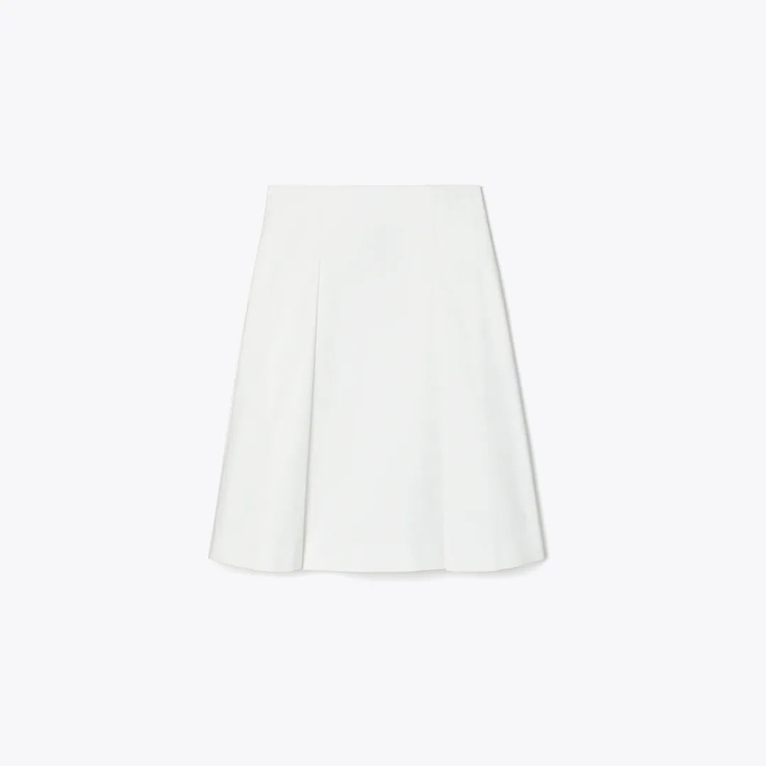 Pleated Twill Skirt