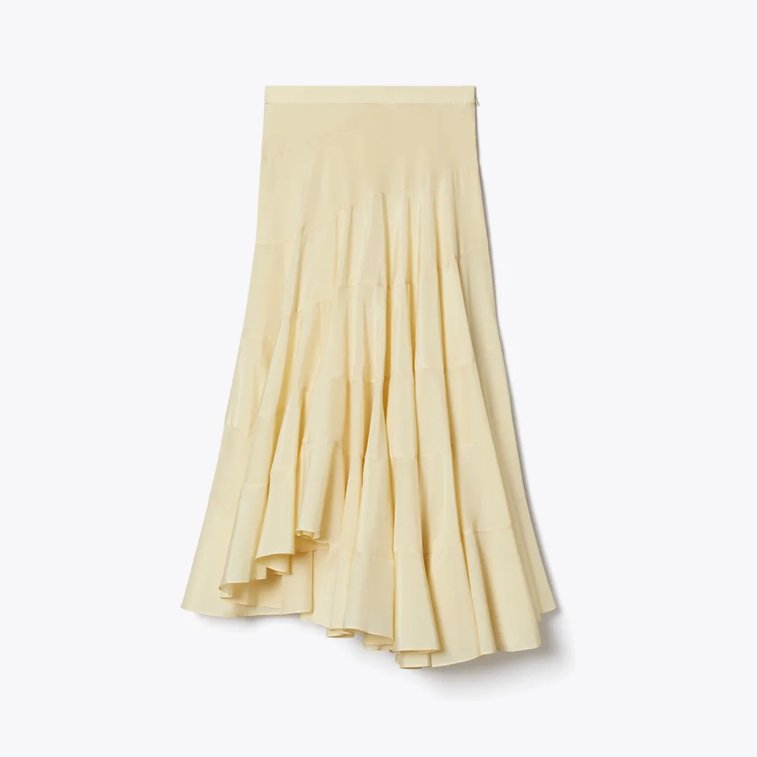 Flared Cotton Silk Skirt