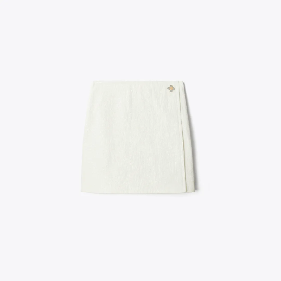 Faux Crinkle Leather Skirt by Tory Burch