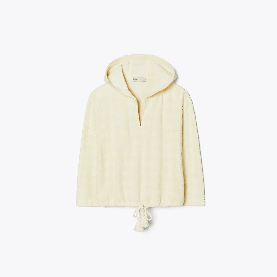 Terry Jacquard Logo Hoodie by Tory Burch