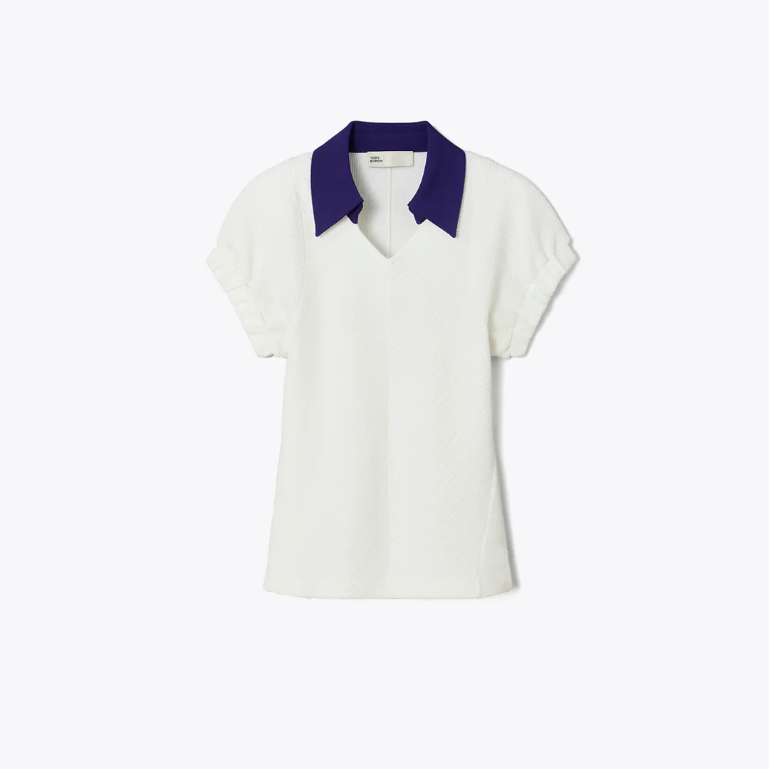 Cotton and Silk Polo by Tory Burch