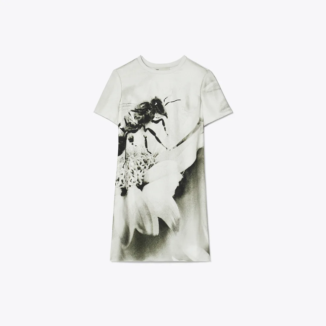 Silk Front T-Shirt Dress by Tory Burch