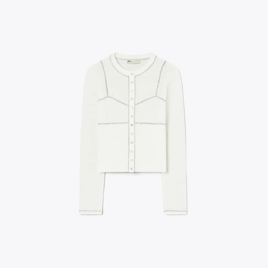 Cotton and Nylon Mesh Cardigan by Tory Burch