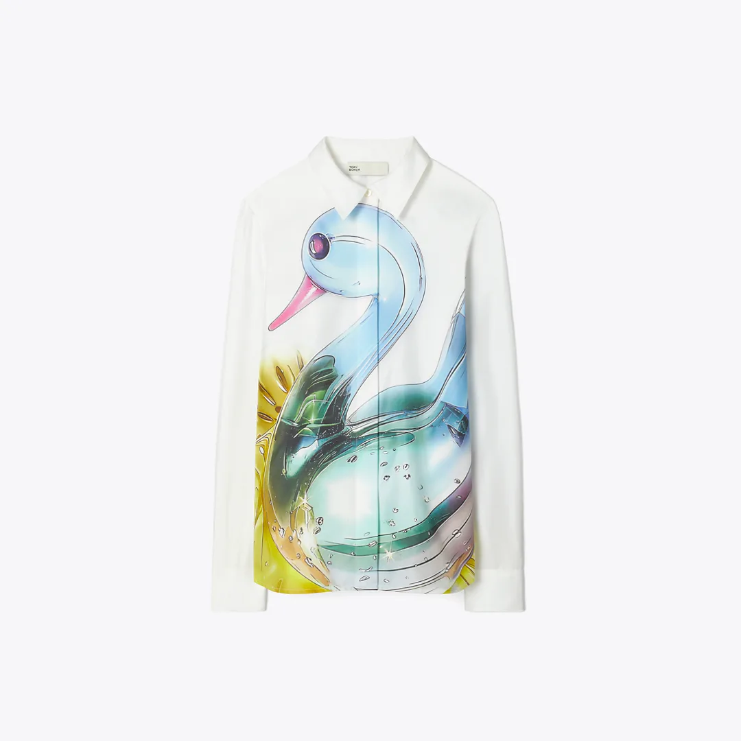 Lucky Duck Silk Shirt by Tory Burch
