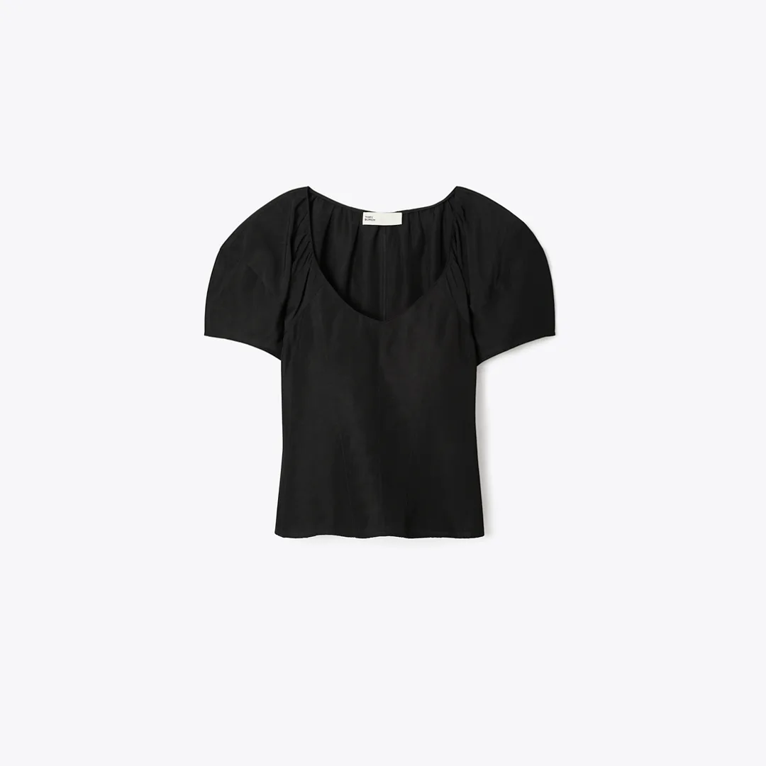 Balloon Sleeve Viscose Top by Tory Burch