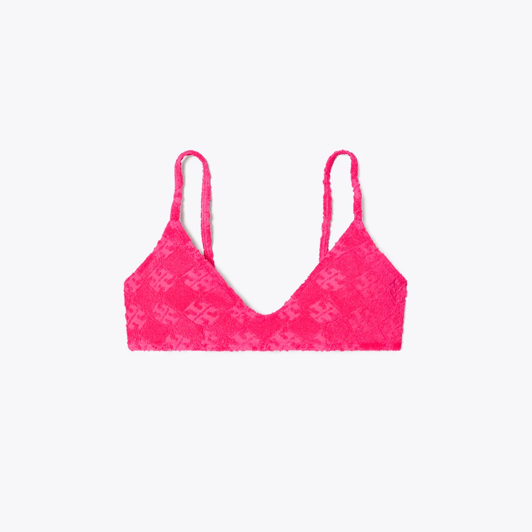 Terry Logo Bikini Top by Tory Burch
