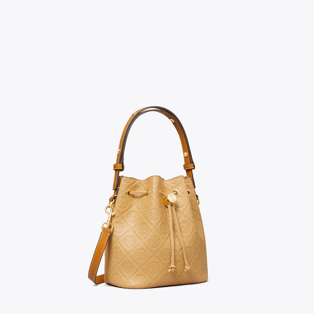 T Monogram Pebble Bucket Bag by Tory Burch