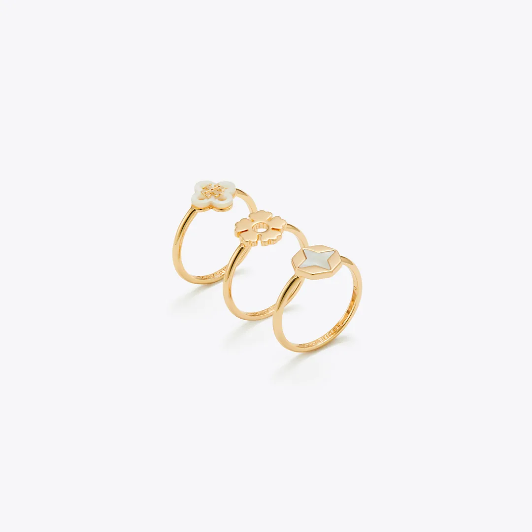 Forget Me Not Stacking Ring Set by Tory Burch