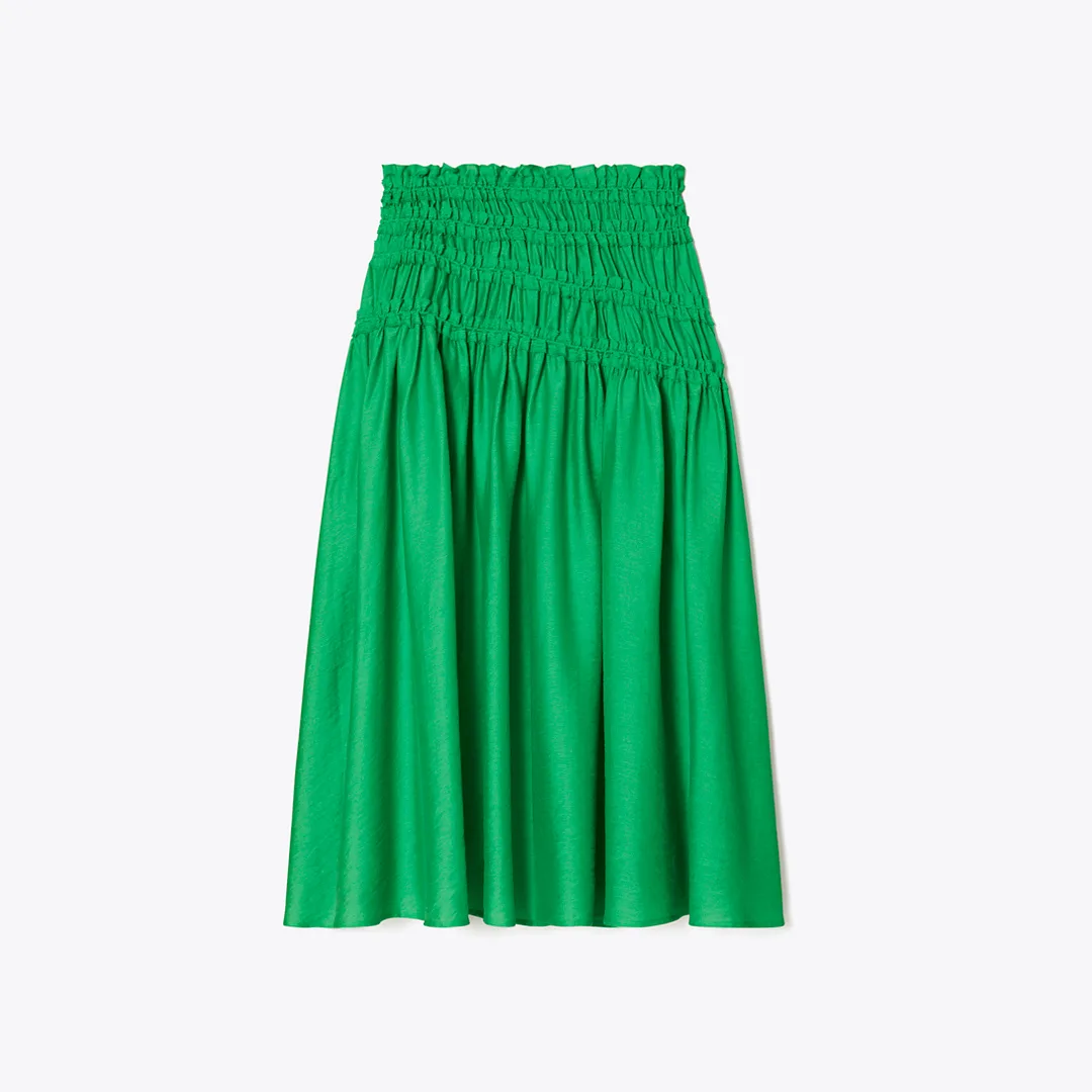 Smocked Viscose Skirt
