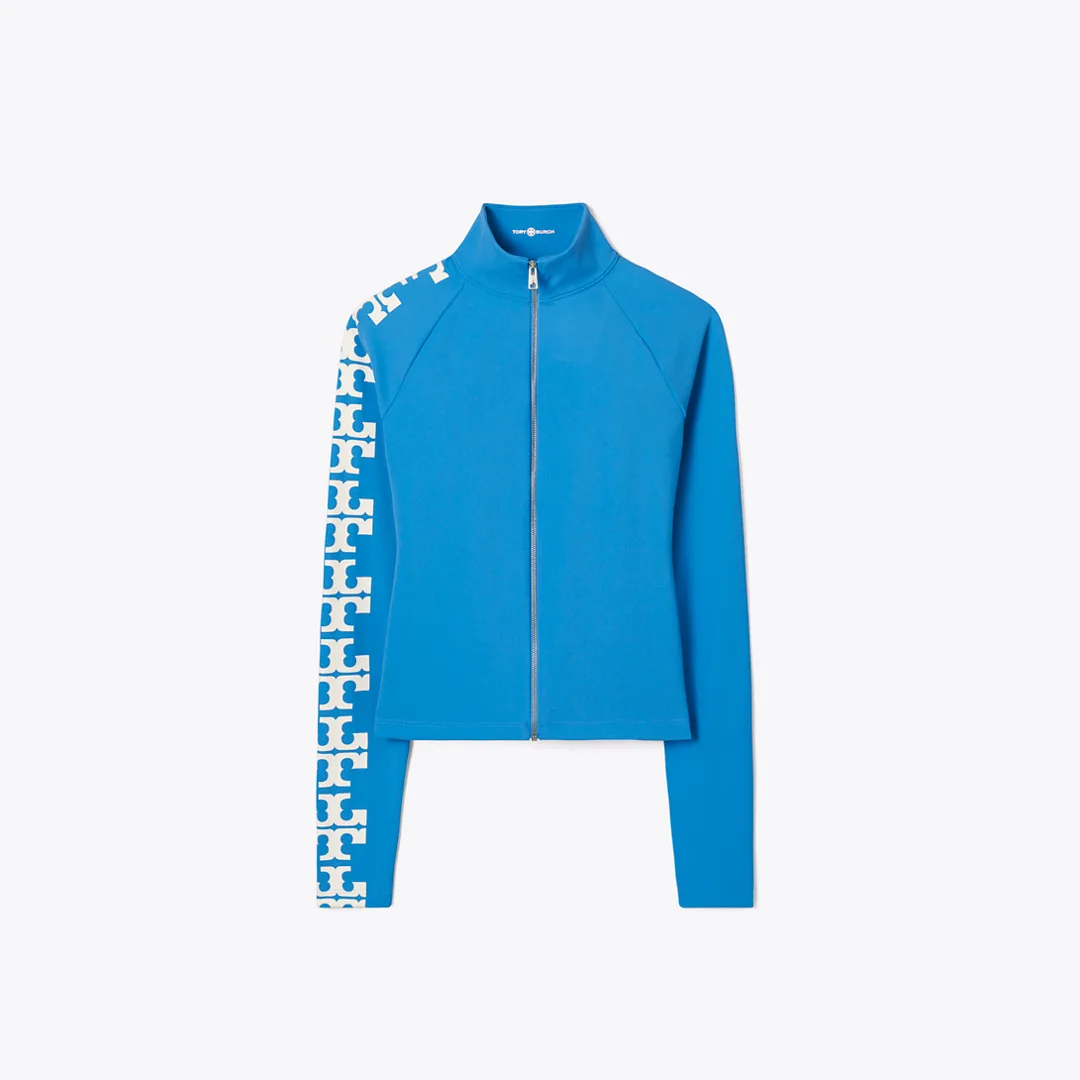 Nylon Logo Zip Top by Tory Burch