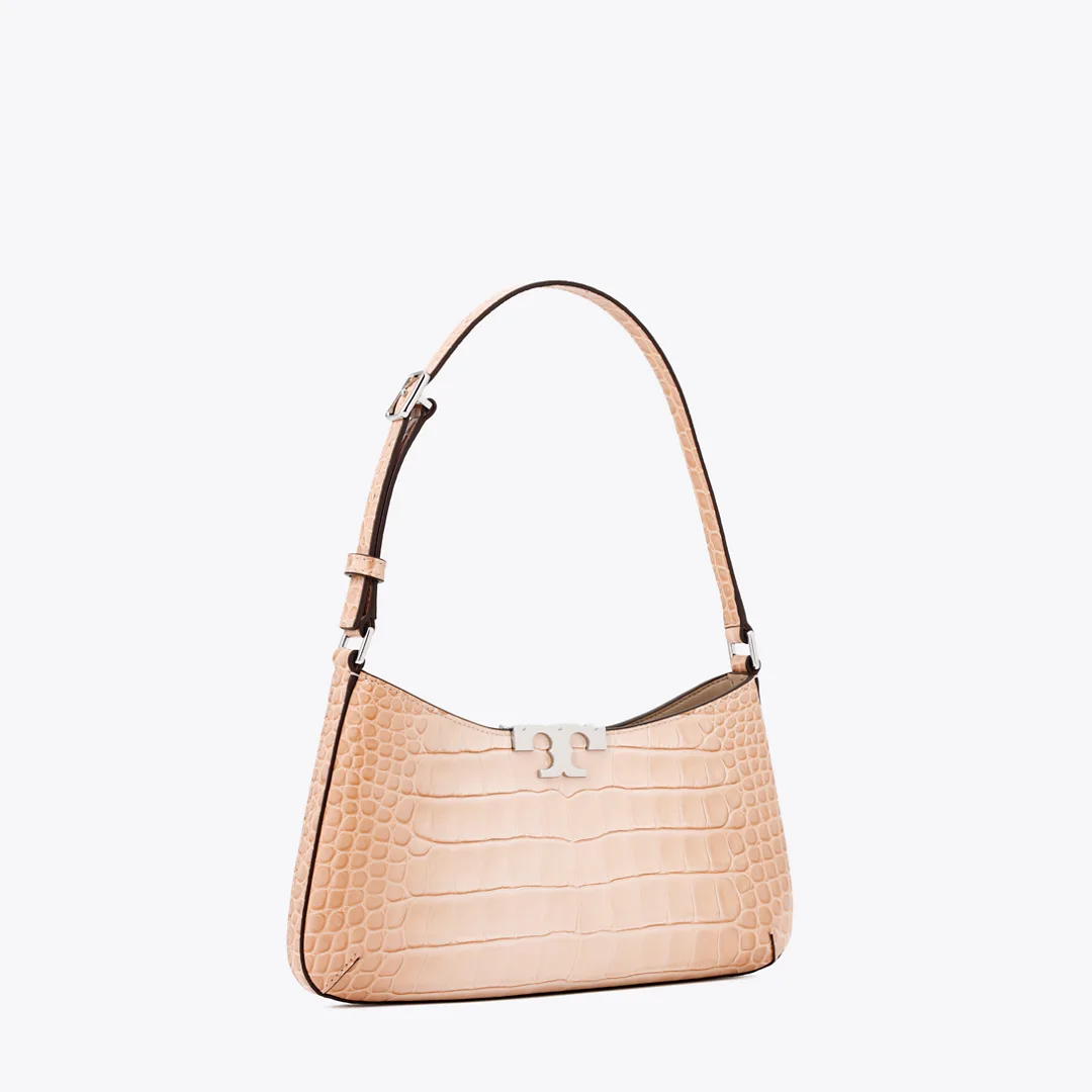 Eleanor Croc Embossed Slim Shoulder Bag by Tory Burch