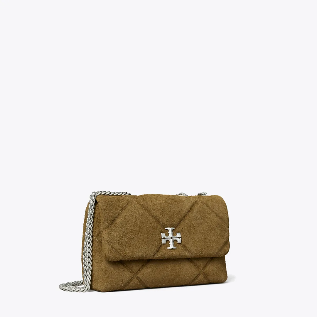 Kira Diamond Quilt Suede Shoulder Bag by Tory Burch