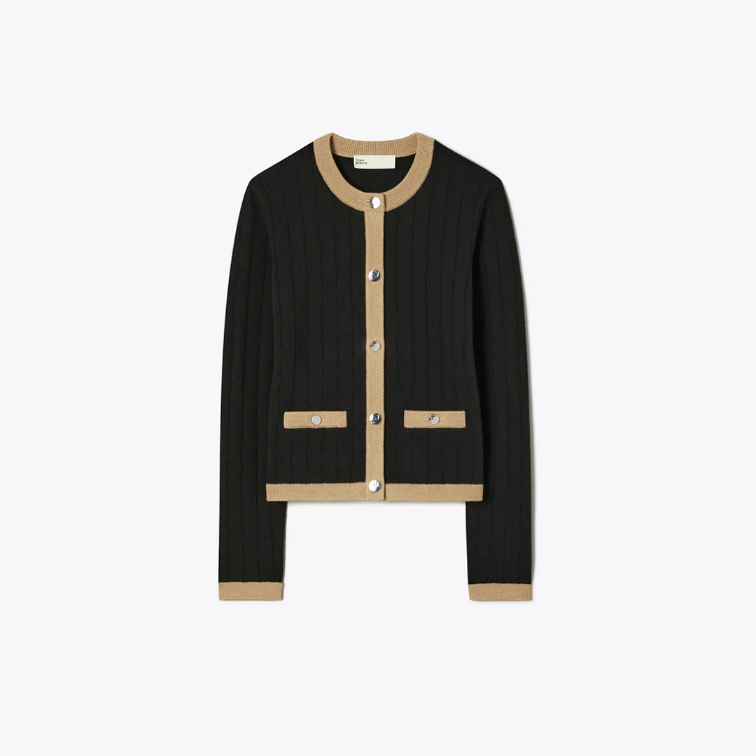 Cropped Merino Wool Cardigan