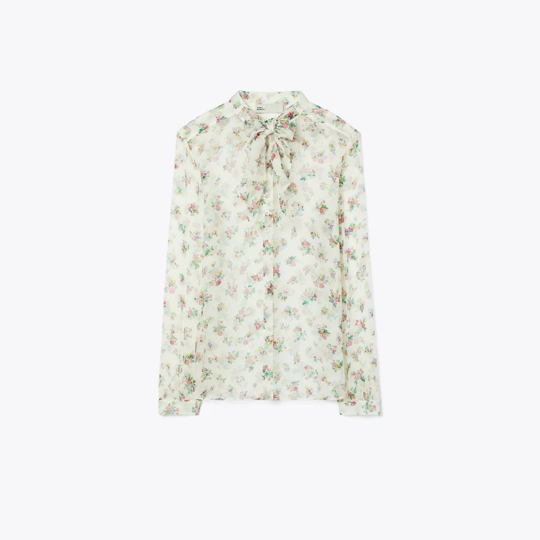 Silk Bow Blouse by Tory Burch