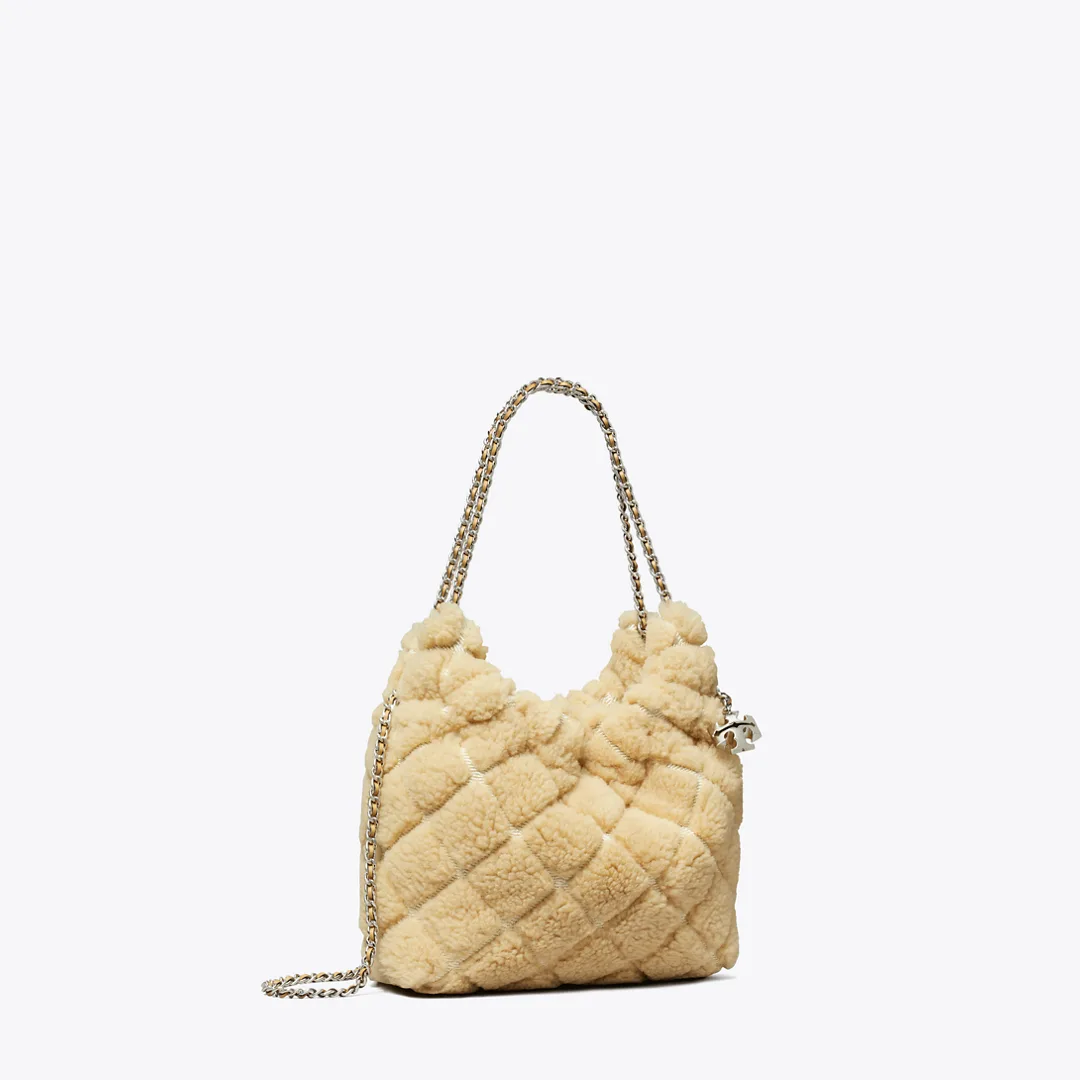 Mini Fleming Shearling Hobo Bag by Tory Burch