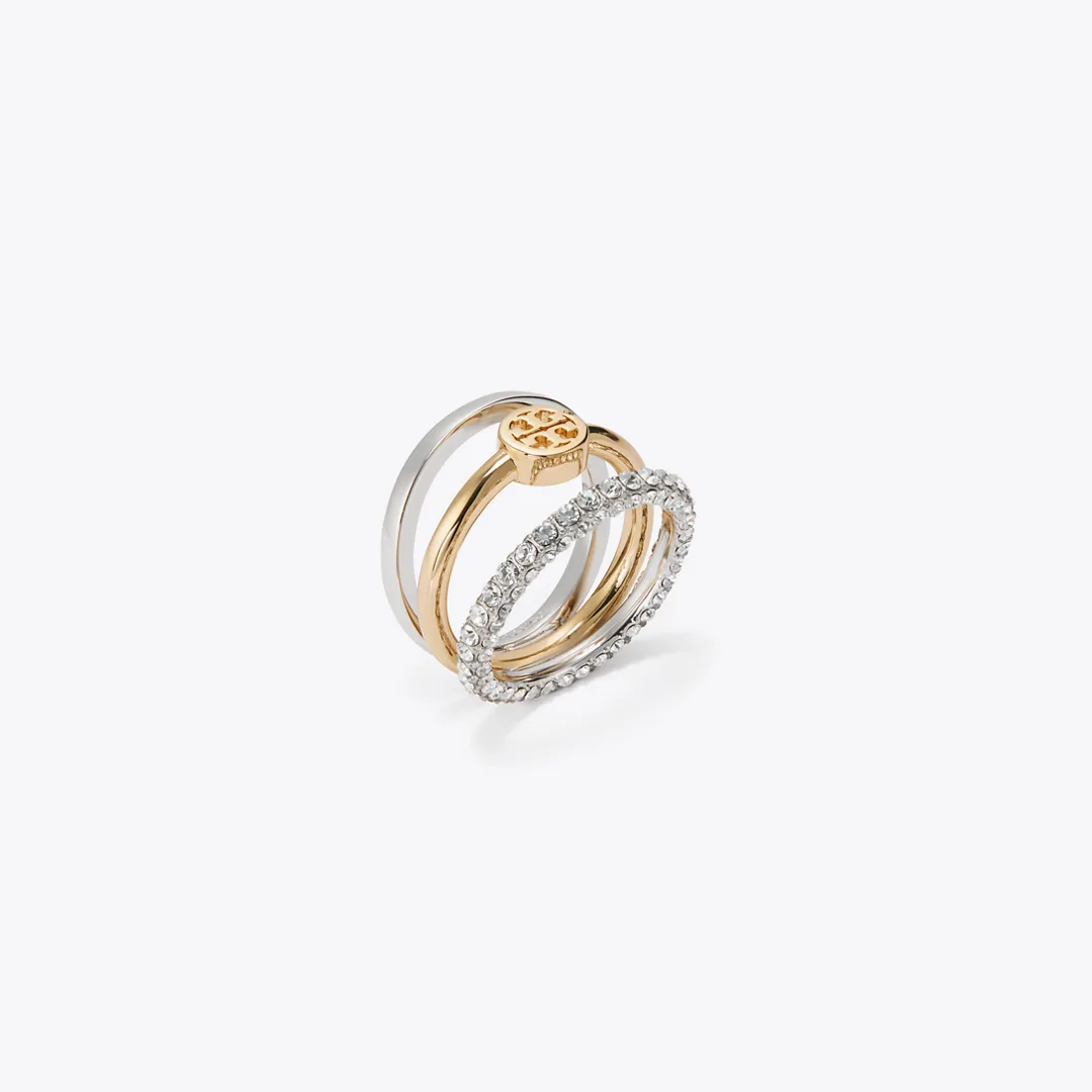Icon Pav Stacking Ring by Tory Burch