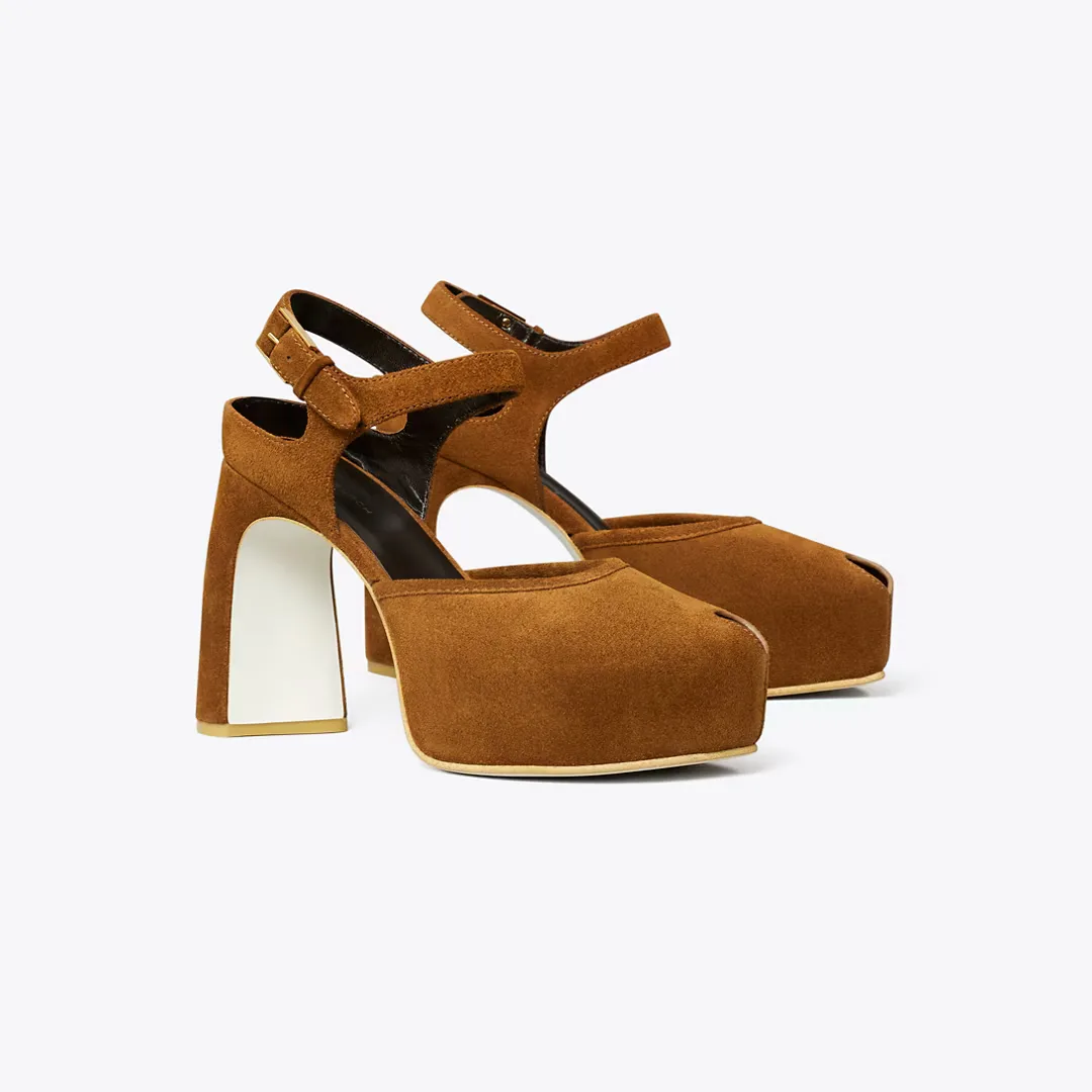 Peep-Toe Platform Sandal by Tory Burch